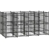 vidaXL Hondenkennel 7,37 m² staal
