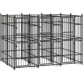 vidaXL Hondenkennel 5,53 m² staal