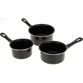 Excellent houseware 3-delige steelpannen/sauspannen anti-aanbak set 14/16/18 cm - Steelpannen