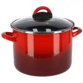 Magefesa Rvs rode kookpan/soeppan met glazen deksel 20 cm 4,8 liter - Kookpannen