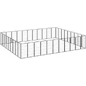 vidaXL Hondenkennel 40 panelen 50 x 100 cm gepoedercoat staal zwart