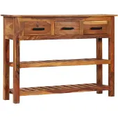 vidaXL Dressoir met 3 lades 110x30x80 cm massief acaciahout