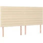 vidaXL Hoofdbord crème 200x5x118/128 cm stof