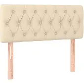 vidaXL Hoofdbord 90x7x78/88 cm stof crèmekleurig