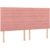 vidaXL Hoofdbord roze 200x5x118/128 cm fluweel
