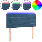 vidaXL Hoofdbord LED 90x5x78/88 cm fluweel donkerblauw