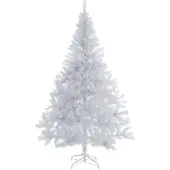 Casaria Kerstboom PVC - Metalen Voet - 180 cm Wit