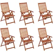 vidaXL Tuinstoelen 6 st inklapbaar massief acaciahout