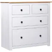 vidaXL Dressoir Panama Range 80x40x83 cm grenenhout wit