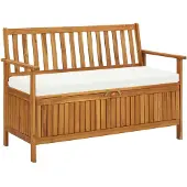 vidaXL Tuinopslagbank 120x63x84 cm massief acaciahout