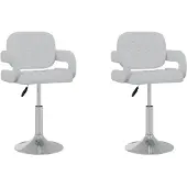 vidaXL Eetkamerstoelen draaibaar 2 st kunstleer wit