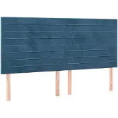vidaXL Hoofdbord donkerblauw 180x5x118/128 cm fluweel