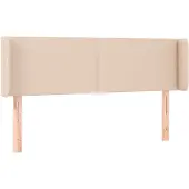 vidaXL Hoofdbord met randen 147x16x78/88 cm kunstleer cappuccinokleur