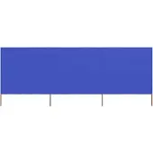 vidaXL Windscherm 3-panelen 400x80 cm stof azuurblauw