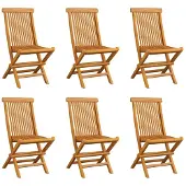 vidaXL Klapstoelen 6 stuks van massief teakhout