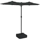vidaXL Parasol dubbel dak 316x145 cm antracietkleurig