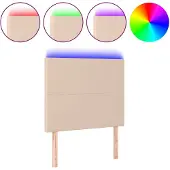 vidaXL Hoofdbord LED 80x5x118/128 cm kunstleer cappuccinokleurig