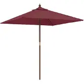 vidaXL Parasol met houten paal 198x198x231 cm bordeauxrood