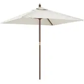 vidaXL Parasol met houten paal 198x198x231 cm zandkleurig