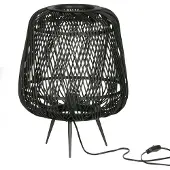 WOOOD Exclusive Tafellamp 'Moza' Gevlochten bamboe / rotan, kleur Zwart