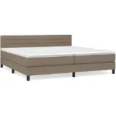 vidaXL Boxspring met matras stof taupe 200x200 cm