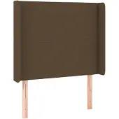 vidaXL Hoofdbord met randen 103x16x118/128 cm stof donkerbruin