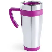 Carson RVS thermosbeker/warmhoud koffiebeker - paars - 500 ml - Isoleerbeker - Thermosbeker
