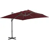 vidaXL Zweefparasol met aluminium paal 400x300 cm bordeauxrood