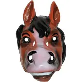 Funny fashion Paarden masker bruin voor volwassenen - Verkleedmaskers