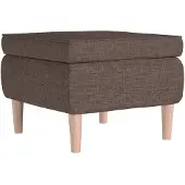 vidaXL Kruk met houten poten stof taupe