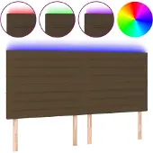 vidaXL Hoofdbord LED 160x5x118/128 cm stof donkerbruin