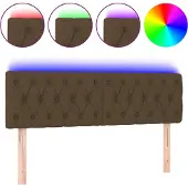 vidaXL Hoofdbord LED 160x7x78/88 cm stof donkerbruin
