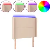 vidaXL Hoofdbord LED 103x16x118/128 cm kunstleer cappuccinokleurig