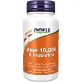 Now Aloe 10,000 & Probiotica 10000 mg | 60 Capsules | Aloë vera-extract met 5 miljard lactobacillen en bifidobacteriën (60 Capsules)