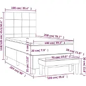 vidaXL Boxspringbed met matras, blauw, 100x200 cm, met stoffen bekleding