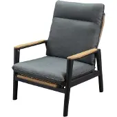 AVH-Collectie Alzano verstelbare lounge tuinstoel aluminium teak antraciet