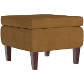 vidaXL Kruk met houten poten fluweel bruin
