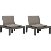 vidaXL Loungestoelen 2 st met kussens kunststof antraciet