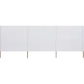 vidaXL Windscherm 3-panelen 400x80 cm stof zandwit