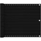 vidaXL Balkonscherm 75x500 cm HDPE zwart