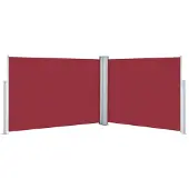 vidaXL Uitschuifbare zonnescherm met zijpanelen, rood, 100 x 1000 cm