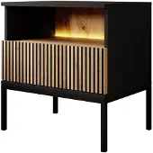 Meubella nachtkastje Legend zwart met lade 56cm hoog