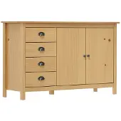 vidaXL Dressoir Hill 130x40x80 cm massief grenenhout honingbruin