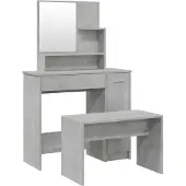 vidaXL Kaptafelset 86,5x35x136 cm betongrijs