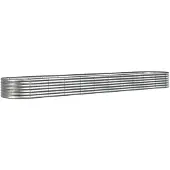 vidaXL Plantenbak 440x80x36 cm gegalvaniseerd staal zilverkleurig