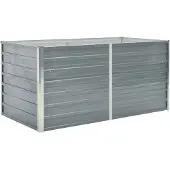 vidaXL Plantenbak verhoogd 160x80x77 cm gegalvaniseerd staal grijs