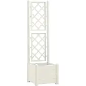 vidaXL Plantenbak met latwerk 43x43x142 cm PP wit