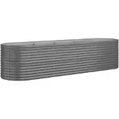 vidaXL Plantenbak 296x80x68 cm gegalvaniseerd staal grijs