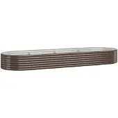 vidaXL Plantenbak 322x100x36 cm gegalvaniseerd staal bruin