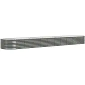 vidaXL Plantenbak 440x80x36 cm gegalvaniseerd staal grijs